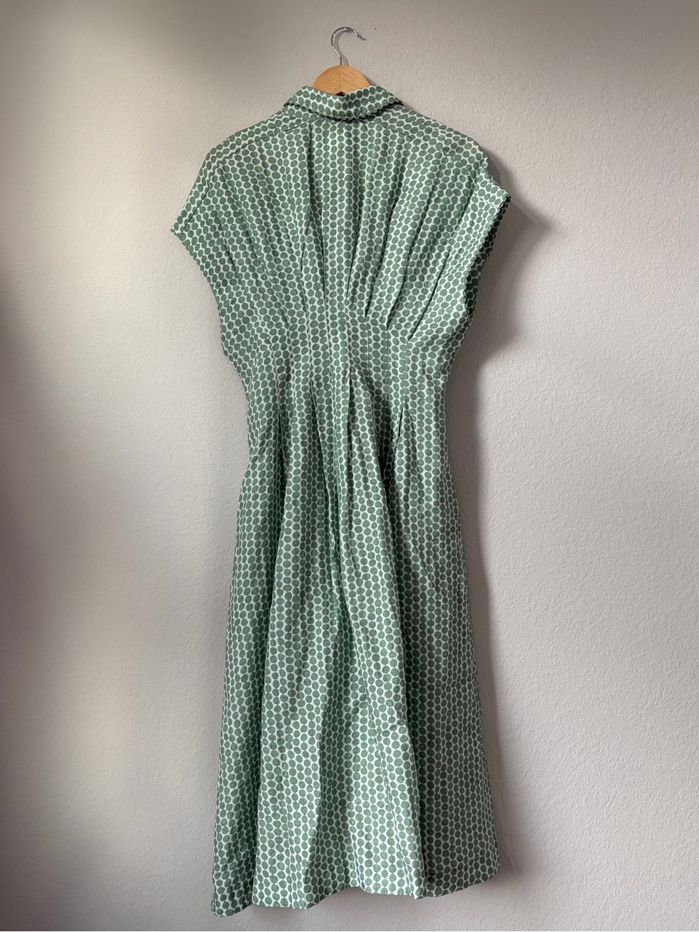 Garnet Hill Hable Linen Midi Dress Women’s Size 2 NWT Ivy Beads Sage Green - Picture 3 of 10